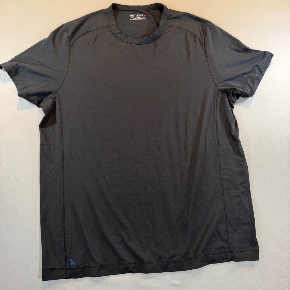 UNTUCKit Clarendon II Mens‎ Black Performance T-Shirt Large 40004 Regular Fit